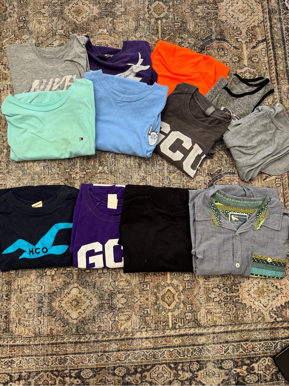 Assorted Men’s T-Shirt Bundle - Multi-Color (Tommy Hilfiger, Hollister & More)